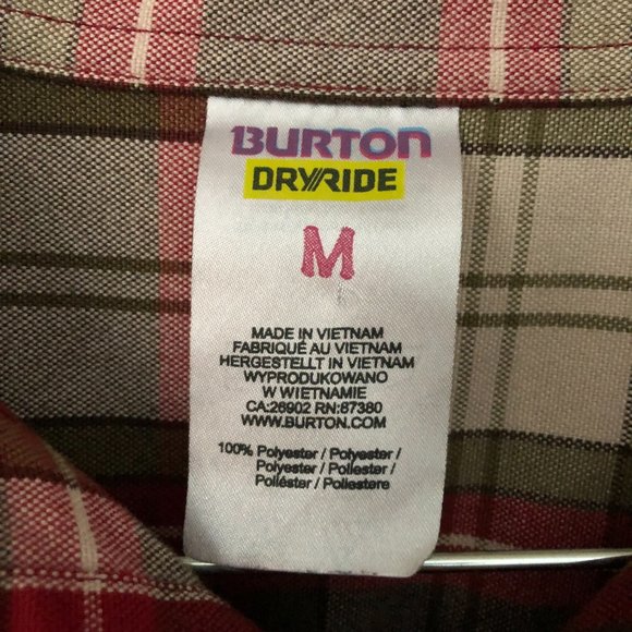 Burton dryride plaid button down shirt size medium - Picture 3 of 8
